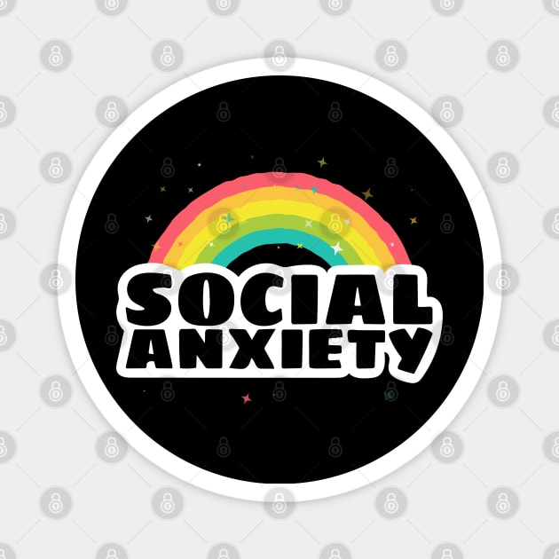 Social Anxiety Rainbow Magnet by AmineDesigns